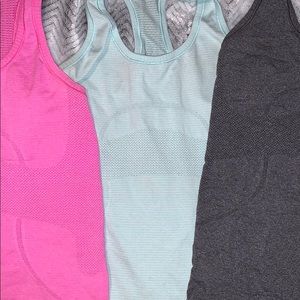 3 lulu lemon tanks